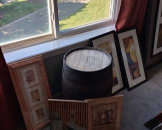 Artwork, Wood Barrel