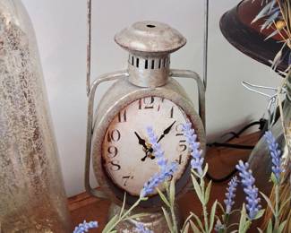 Clock and floral decor lavender
