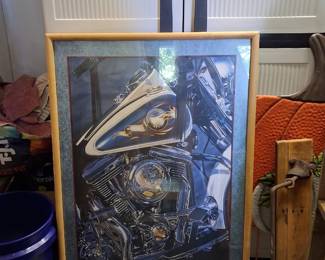 Vintage Harley Davidson Framed Art