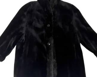 Vintage Real Fur Jacket Authentic Black Luxury Designer Coat