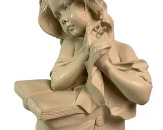 Austin Prod. 1975 Girl with Book Bust Sculpture 8 Vintage Figurine