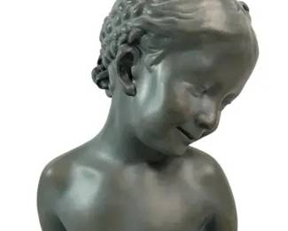 Vintage Little Girl Bust Sculpture Decorative Child Figurine Statue