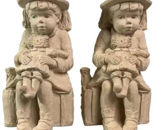 Pair Of Vintage Girl Figurine Bookends By Austin Productions