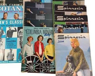 Lot of 14 Vintage 1960s Knitting Pattern Magazines Spinnerin Columbia Minerva