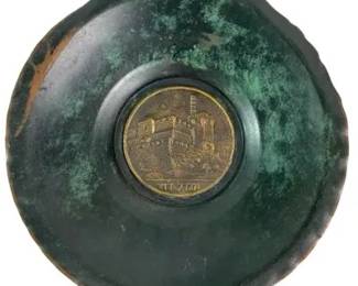 Vintage Israel Copper Wall Plate Bowl Jerusalem Medallion Judaica Decor