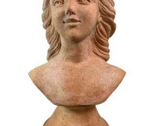Palmieri Italy Terracotta Lady Bust Sculpture Mid Century Art Pottery Figurine Statue