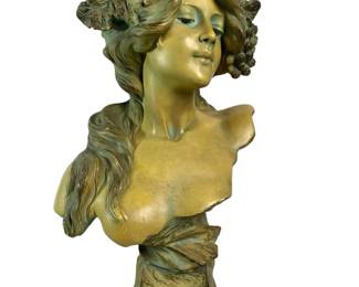 LAutomne Art Nouveau Style Female Bust Sculpture Decorative Figural Statue