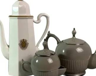 Vintage Porcelain Teapot Bombay Company Tea Set 7Piece Elegant Serving Collection