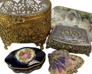 Vintage Jewelry Boxes Sunglasses Holder Decorative Trinket Box Collection