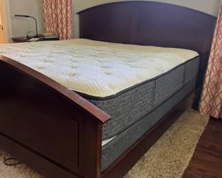 King Size Bed with LIKE NEW Mattress