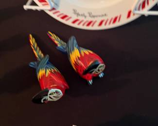 Wooden painted birds