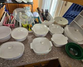 Vintage & French white Corningware