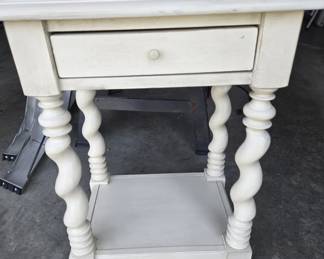 Small white accent table