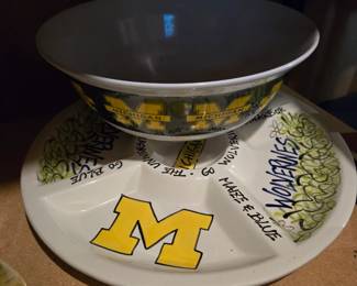 Michigan party plate & bowl