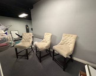 Pottery Barn 3 upholstered barstools