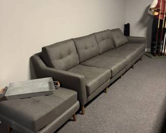 Gray sofa & ottoman
