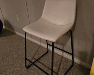 White vinyl barstool