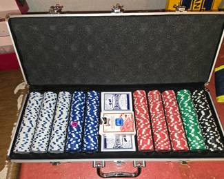 Poker chips & playing cards