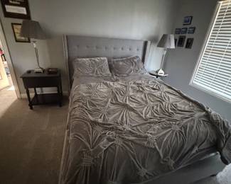 Upholstered headboard bed