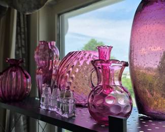 Various Cranberry Glass