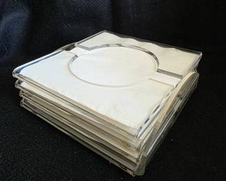 Lucite Acrylic Coaster Sets w/Napkin Holders