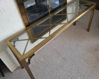 Mastercraft Brass Chinese Chippendale Console Table