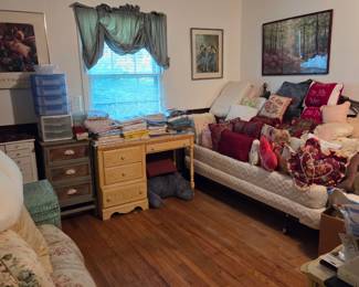 Furniture, pillows, bedding