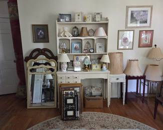 Lamps, shades, frames, mirrors