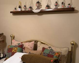 Collection of Glass and Metal Oil Lamps