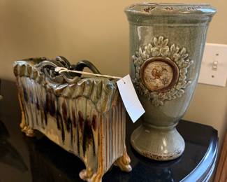 Vintage Weller Pottery Planter and Vase Set