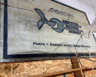 Sweppston Marine Service Wooden Sign