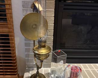 Brass Surgeon's Oil Lamp with Reflector