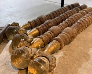 Set of 4 Claw Foot Casters with Glass Balls and Spindles