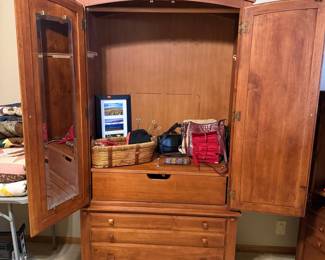 Wooden Armoire with Drawers