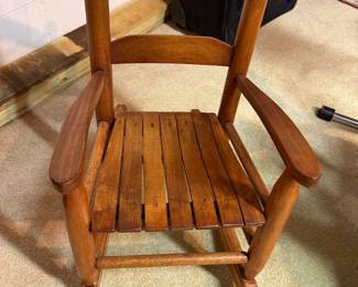 Child's Wooden Ladder-Back Rocking Chair