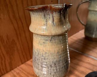 Stoneware Pitcher with Drip Glaze