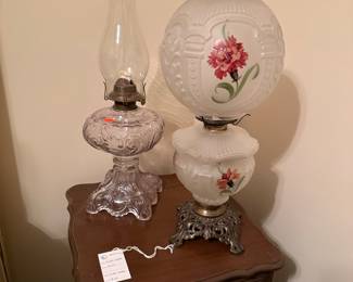 Pair of "Gone With The Wind" Style Oil Lamps