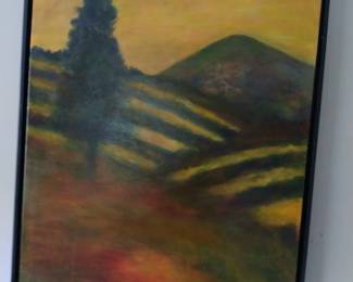 Oil painting of a vineyard by local artist.