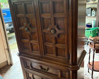 Vintage armoire with matching side table and next picture