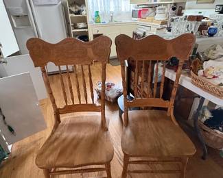Two wood chairs