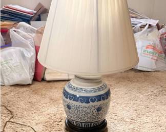 Lot 46: Ceramic Table Lamp with Pleated Shade