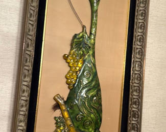 Lot 32: Pair of Framed Grapevine Relief Wall Art Panels