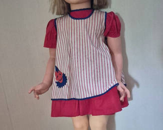 Lot 94: Child Doll in Red and White Dress