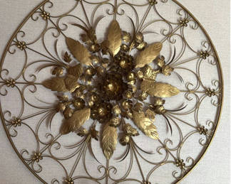 Lot 41: Circular Metal Floral Wall Decor