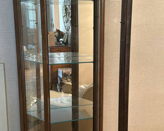 Lot 23: Lighted Wooden Glass Display Cabinet