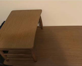 Lot 27: Three-Piece Wooden Corner End Table Set