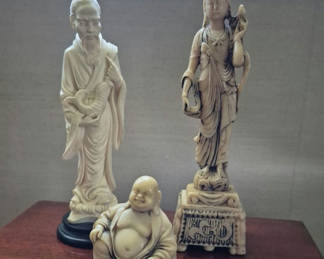 Lot 93: Carved Figurines Set of Three
