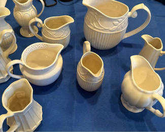 Lot 99: Assorted White Ceramic Pitchers and Creamers