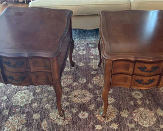 Lot 10: Pair of Wooden End Tables with Drawers