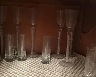 Lot 96: Assorted Clear Glass Stemware and Vases